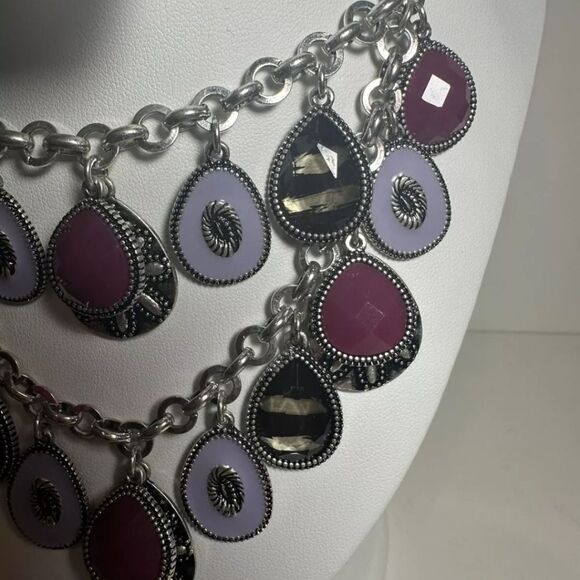 Premier Designs 16"+3" Statement Necklace Multicolored NWOT Bohemian Reversible - Picture 8 of 14